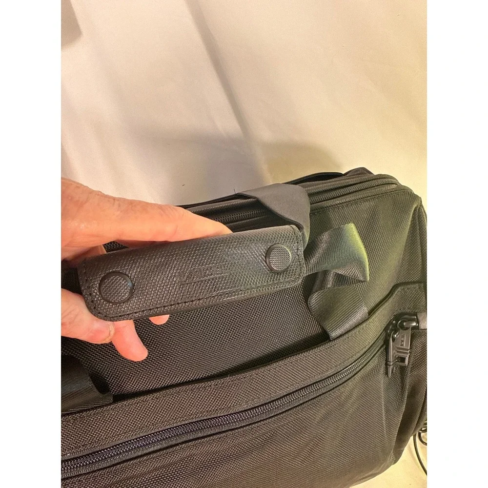 Tumi Alpha Ballistic Nylon Wheeled Compact Briefcase Rolling Travel Bag Black